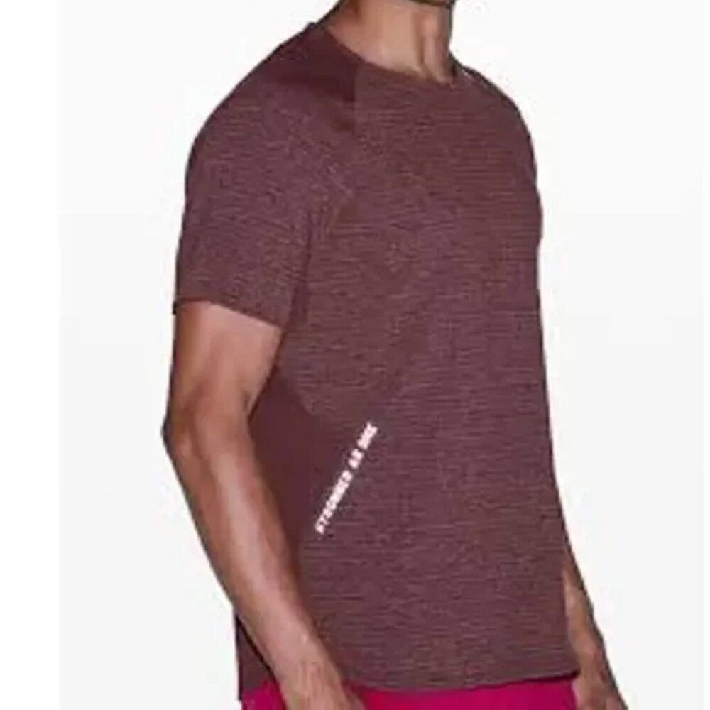 lululemon Barry's Stronger As One Short Sleeve Burgundy Shirt Size Medium